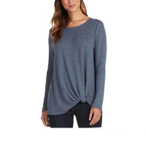 Max & Mia Ladies' Long Sleeve Side Twist Top - Picture 1 of 7